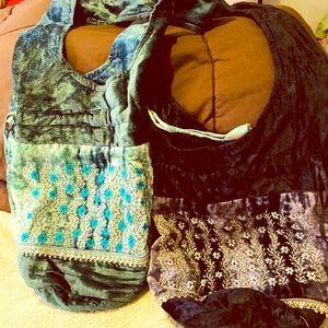 Laila Rowe beautiful velvet drawstring bags